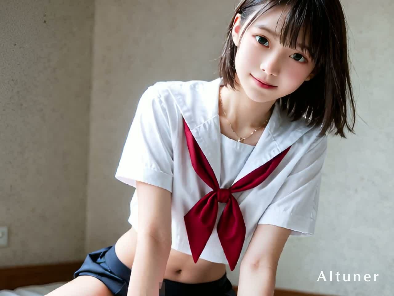 【35分HD】見つめ返す彼女はもう止まらない──胸チラ→制服SEX→室内フルコース→おそうじフェラぶっかけ - サンプル画像 7