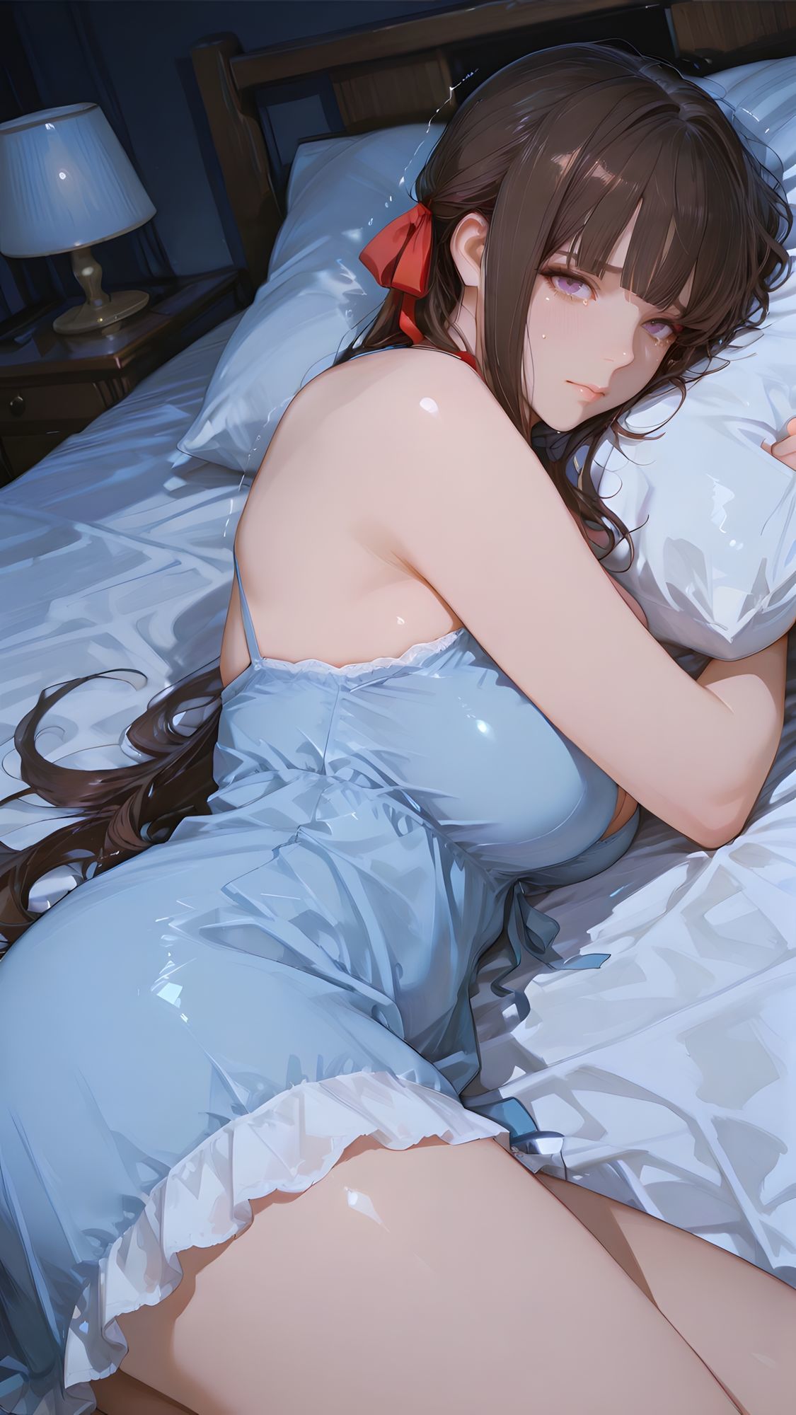 古びた電車に揺られる未亡人 - サンプル画像 3