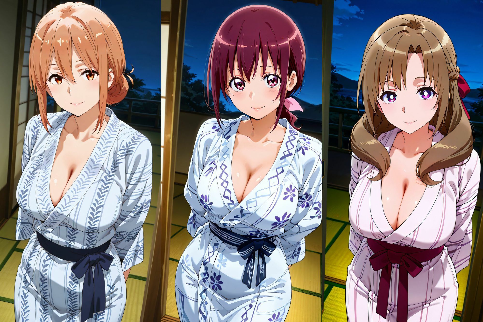 人妻たちの中出し不倫温泉旅行 - サンプル画像 1