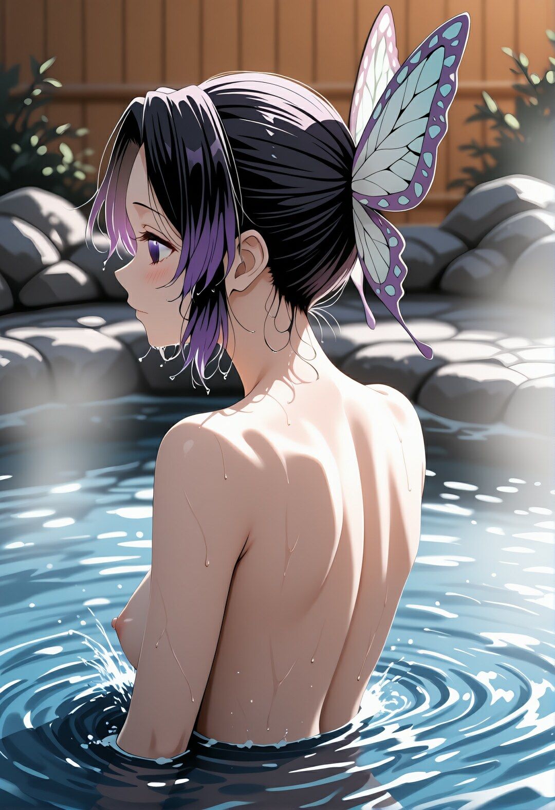 催●虫柱の湯煙輪●〜胡蝶し〇ぶ、温泉で中年チンポに堕とされる - サンプル画像 4