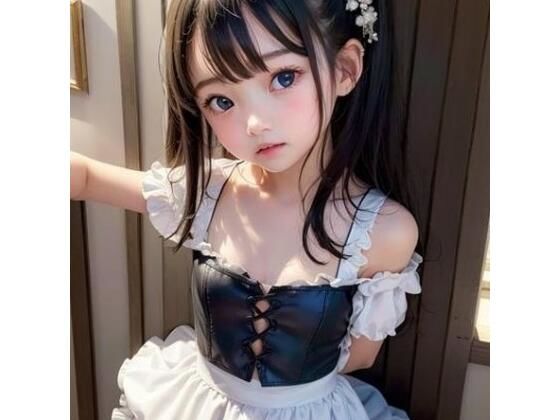 メイド服美少女とキス（舌出しあり）