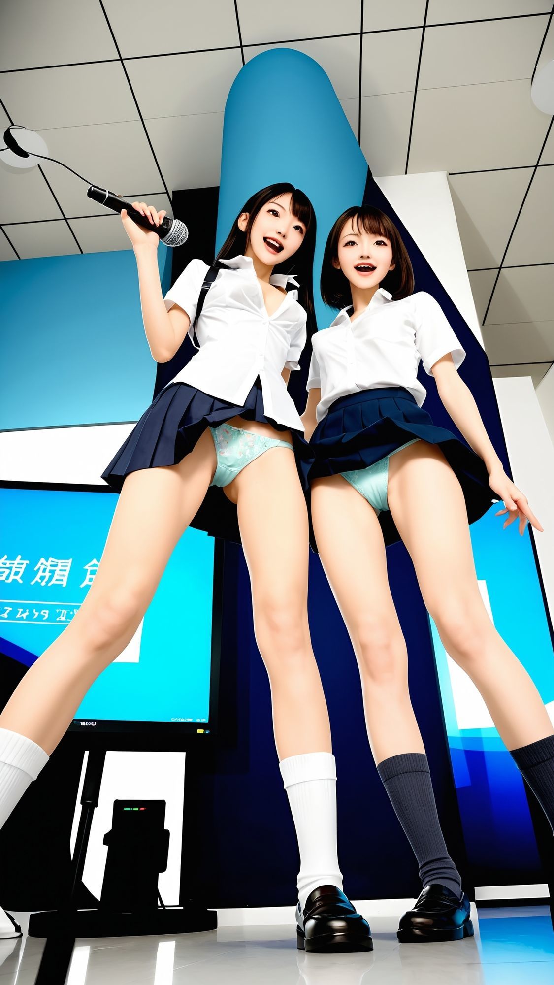 【動画】カラオケボックス パンチラ 1 〜渋谷系制服ルーズソックスギャル 編〜 - サンプル画像 9