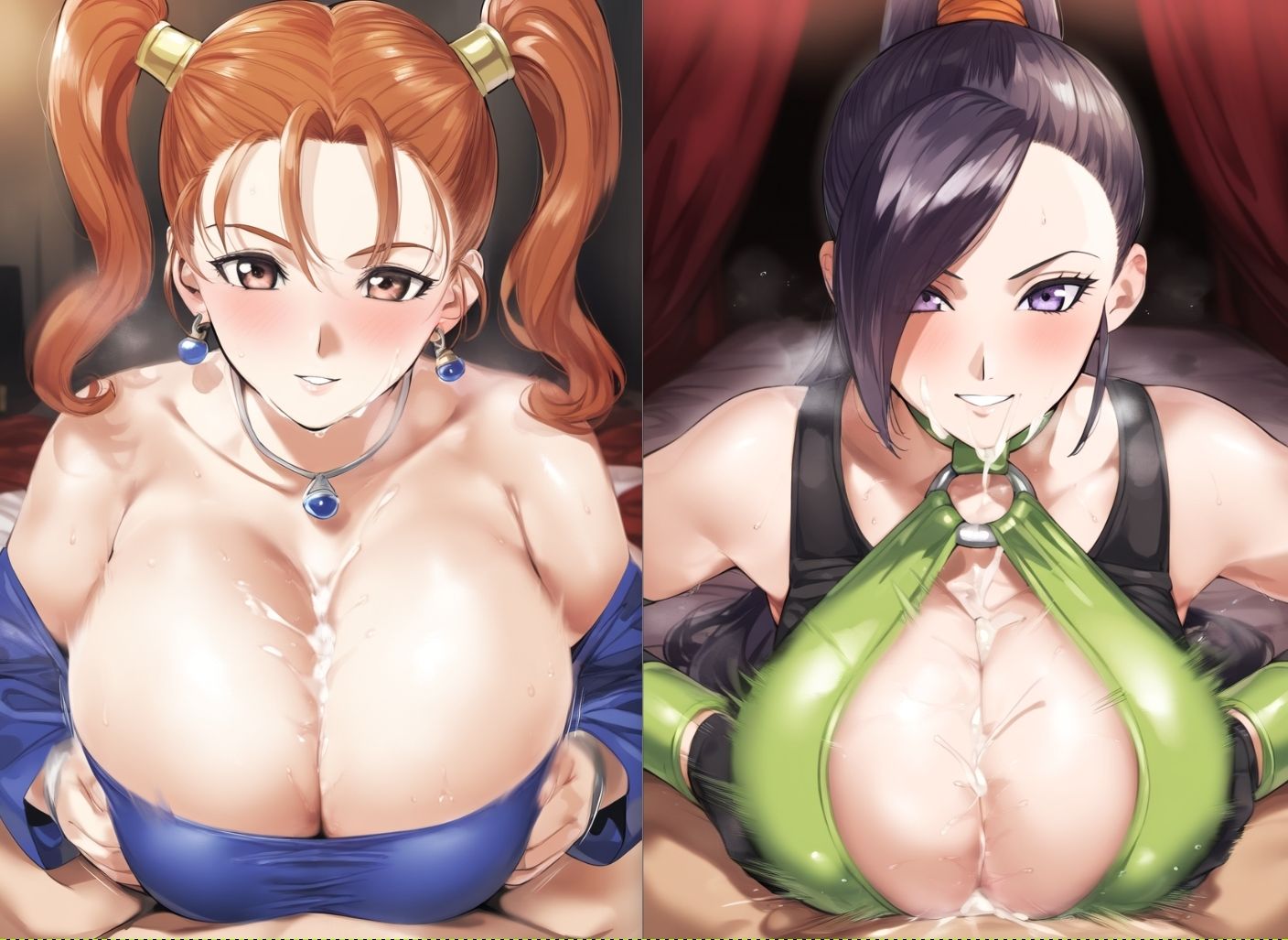 ゼ〇カ＆マ〇ティナのパイズリ - サンプル画像 2