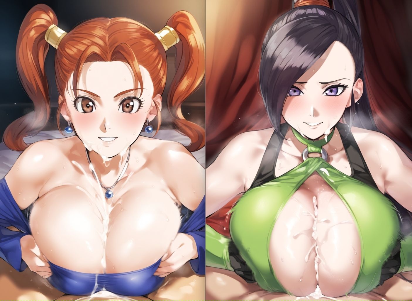 ゼ〇カ＆マ〇ティナのパイズリ - サンプル画像 4