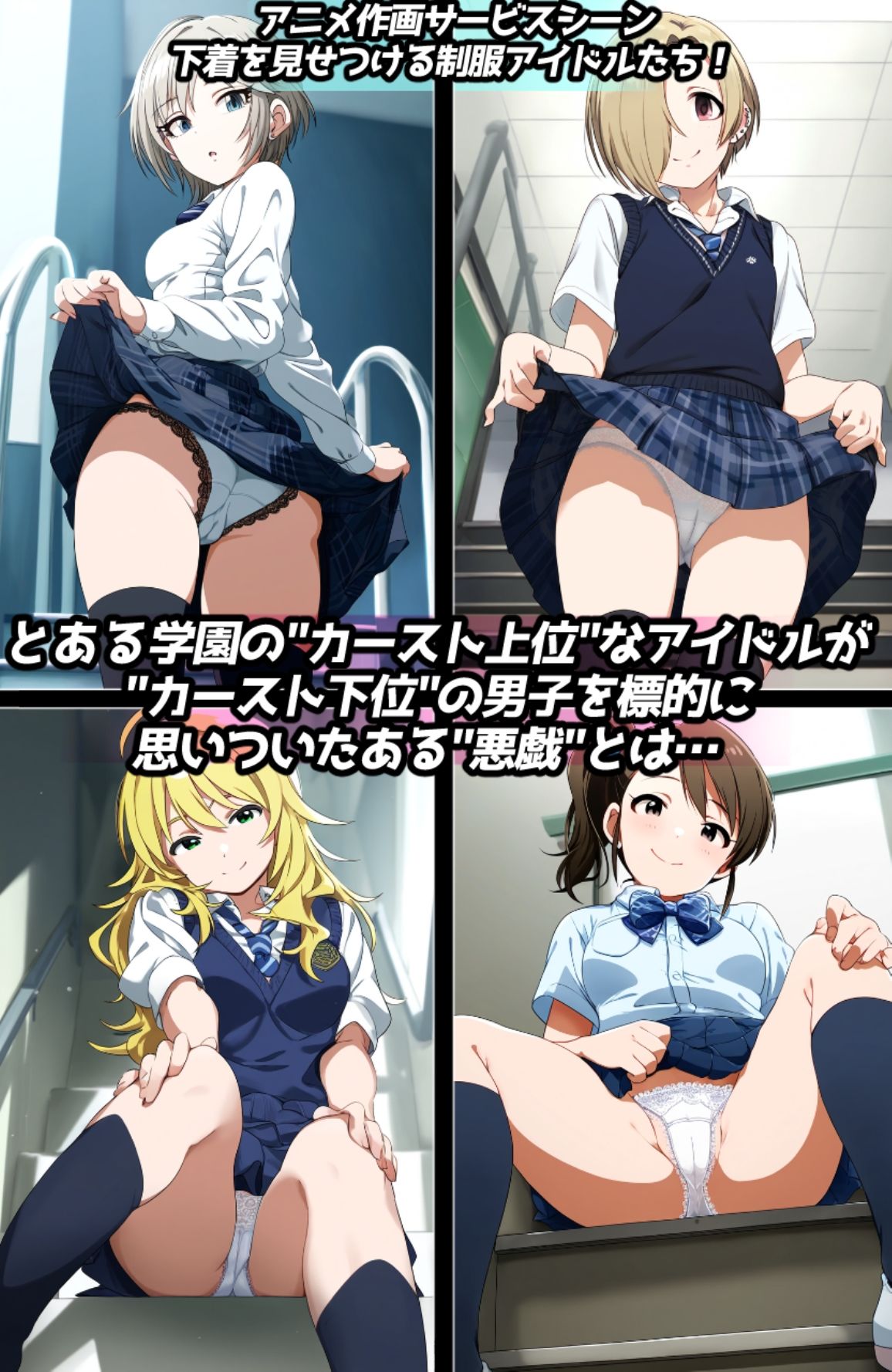 露出＆下着見せつけフェチ特化 2010年代アニメ作画特集 下着を見せつけるアイドルたち -その3-  500枚を撮影- - サンプル画像 1