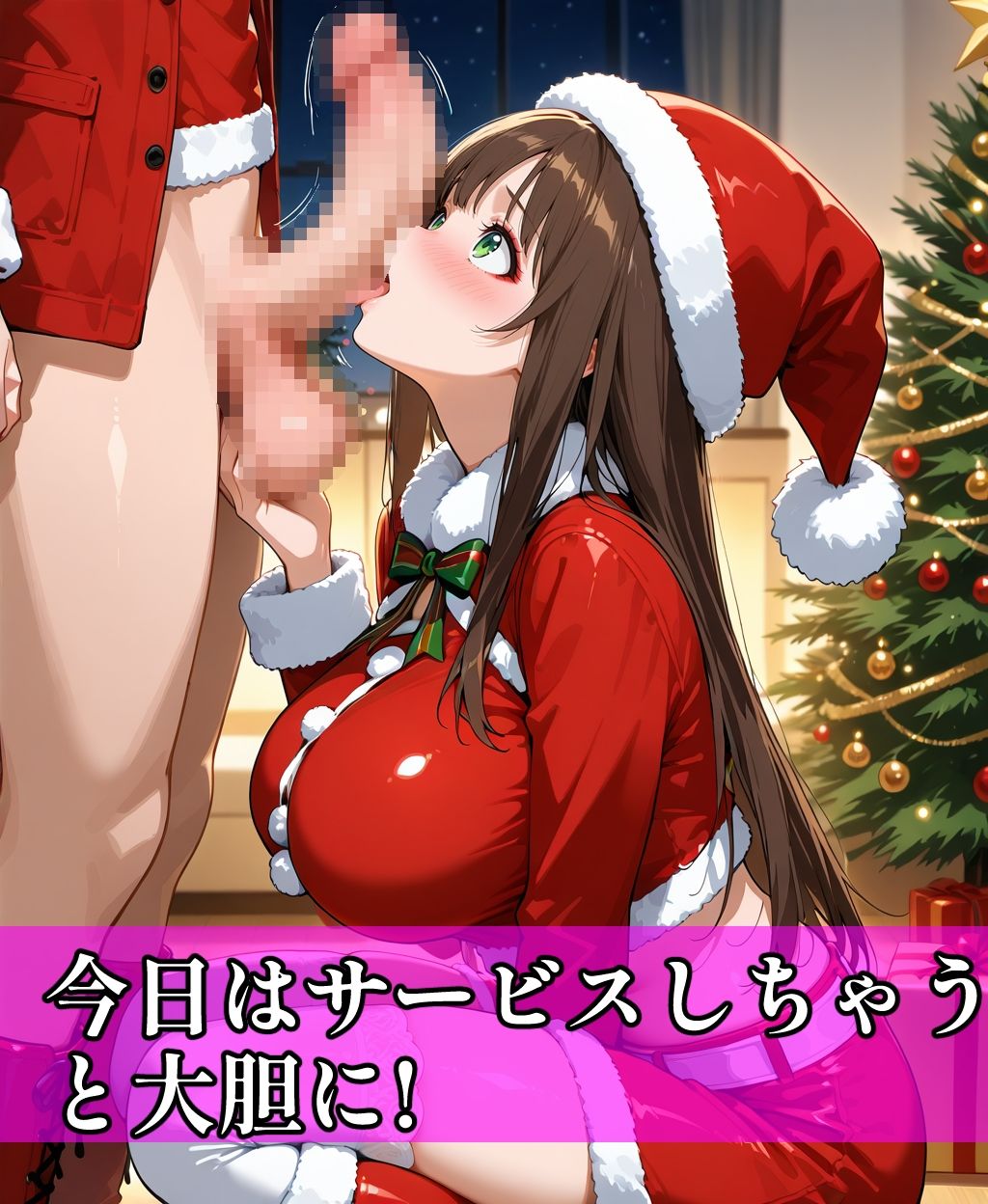 美人の先輩がサンタコスできたのでトナカイみたいにしてHした話 - サンプル画像 4