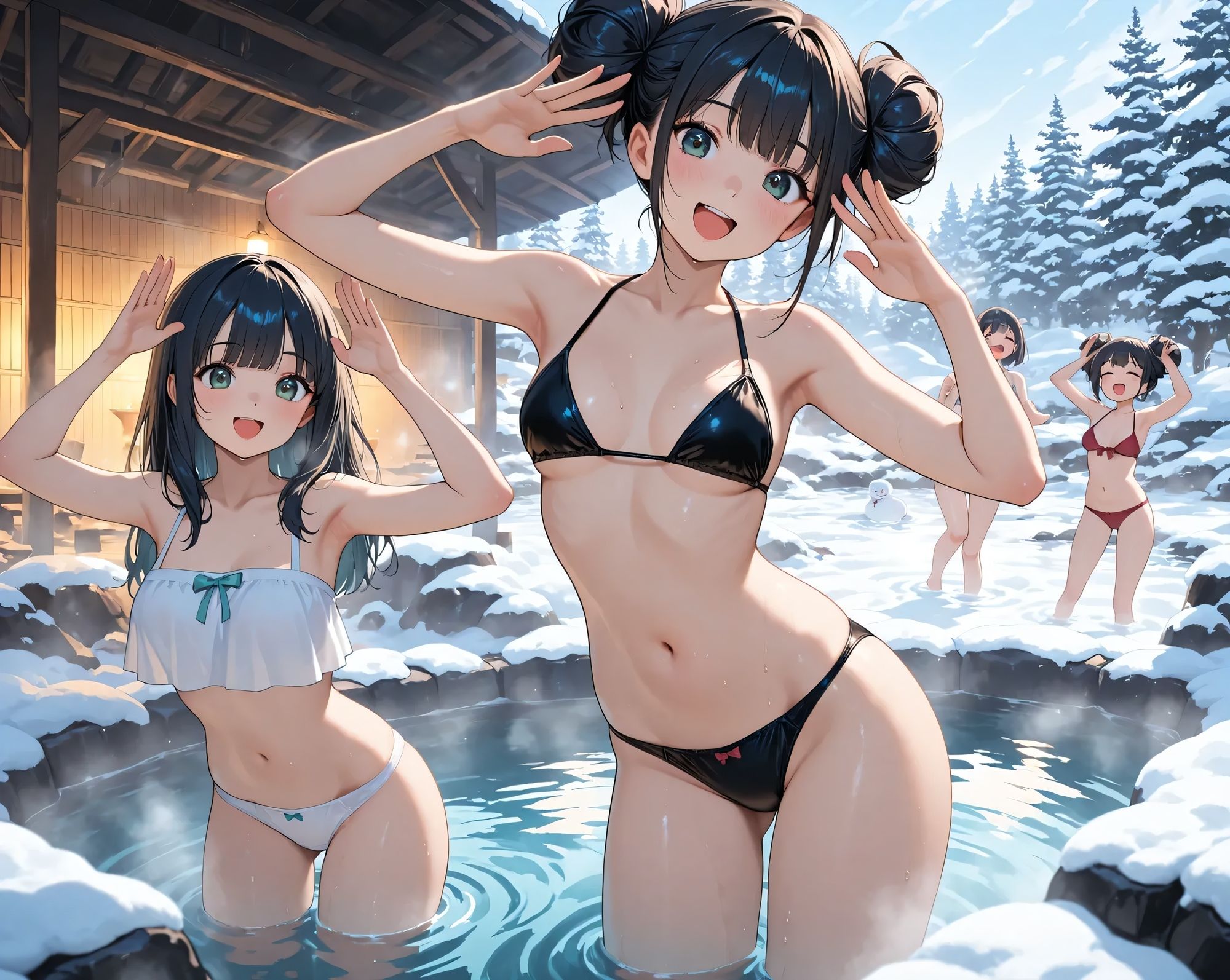 女子校生 えっちな水着グラビア撮影 〜温泉編〜 - サンプル画像 2