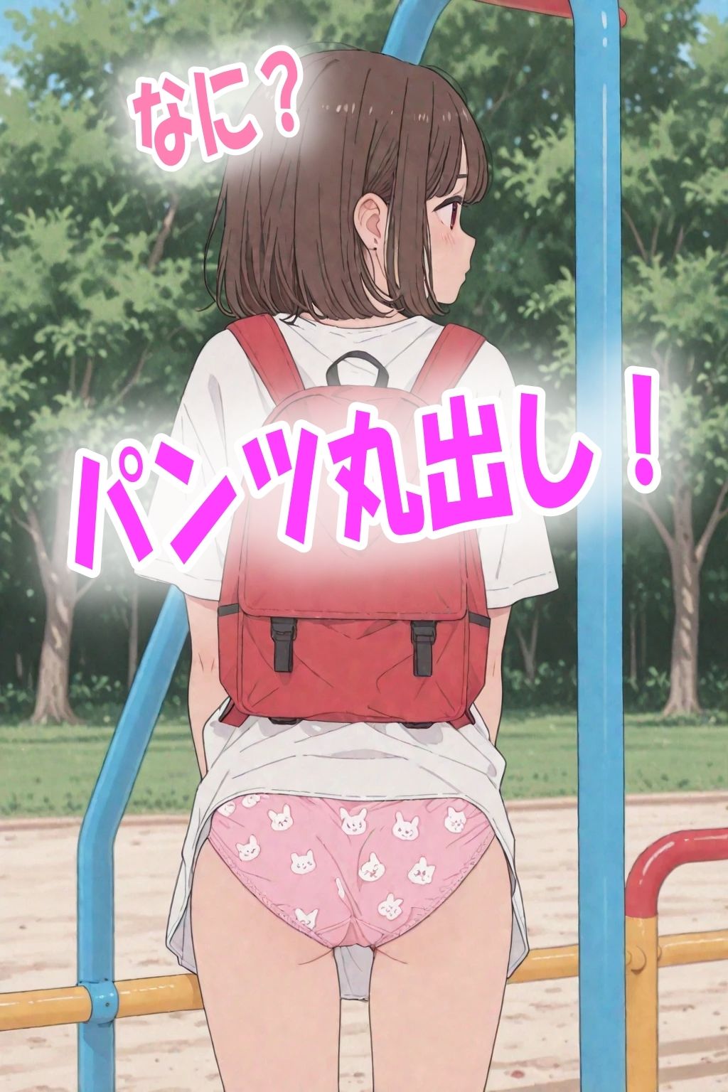 ラ〇ドセル姿の女の子達のパンツはいつも可愛いパンティ！沢山のパンツやお尻を堪能できるイラスト500枚 - サンプル画像 2