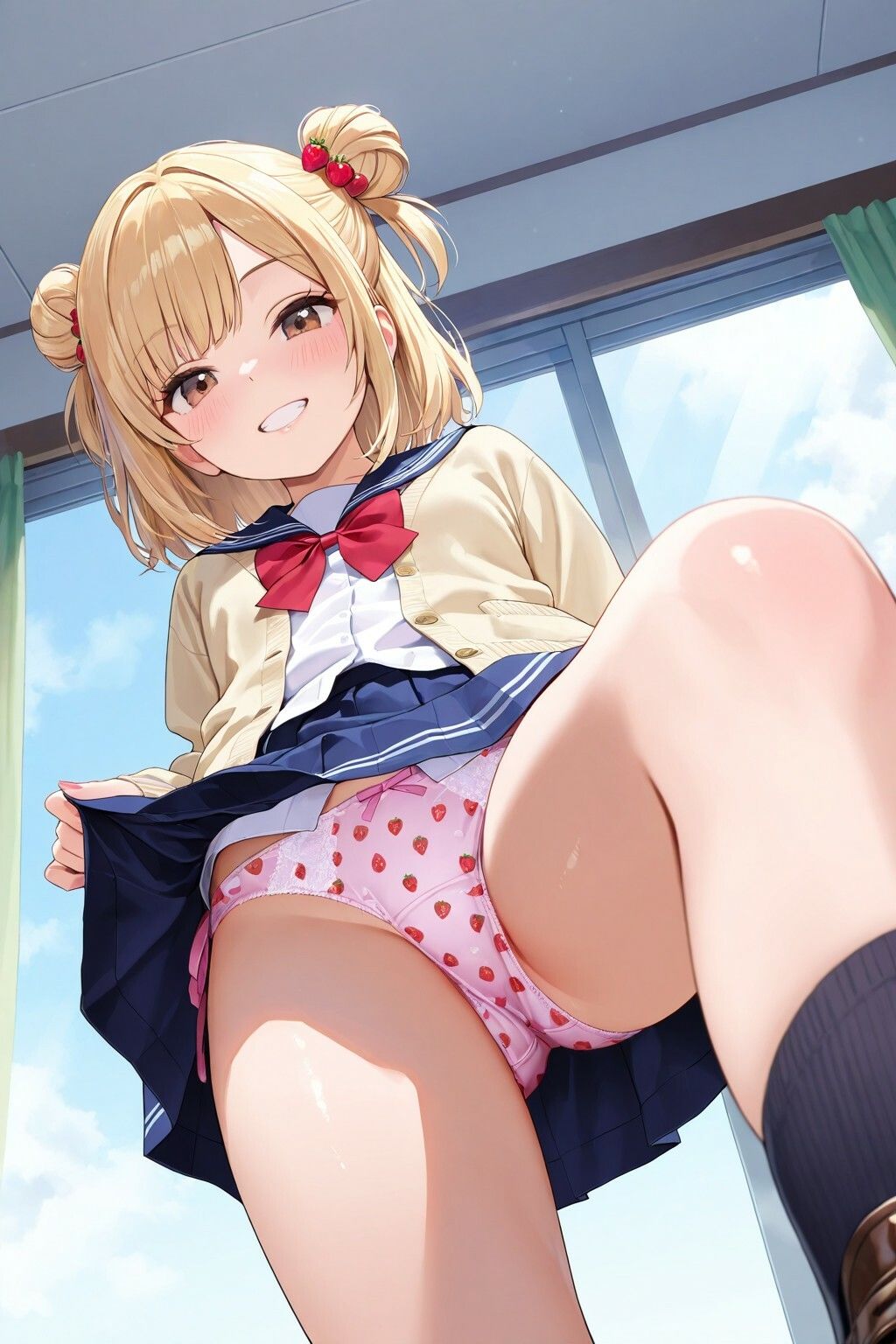 黒ハイソックスJKの踏みつけパンチラ - サンプル画像 1