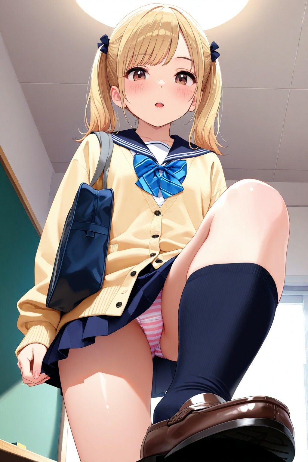 黒ハイソックスJKの踏みつけパンチラ - サンプル画像 10