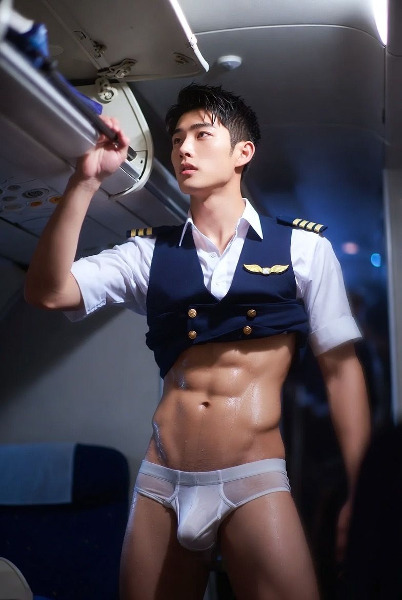 AI男子写真集イケメンCAの奉仕 - サンプル画像 4