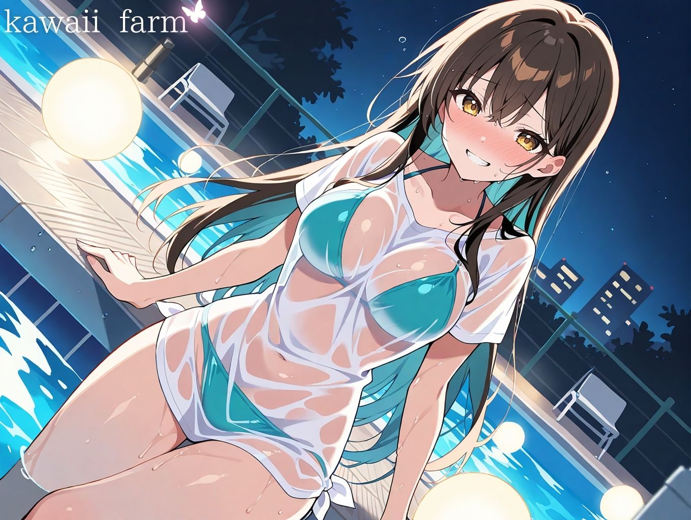 性欲まみれ ナイトプールver. - サンプル画像 1