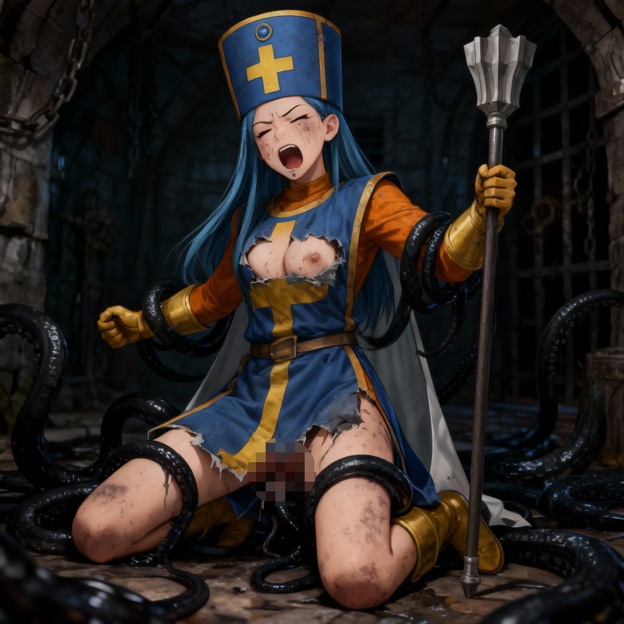 勇者一行全滅…魔物に凌●される女僧侶・商人・武闘家・遊び人 - サンプル画像 2