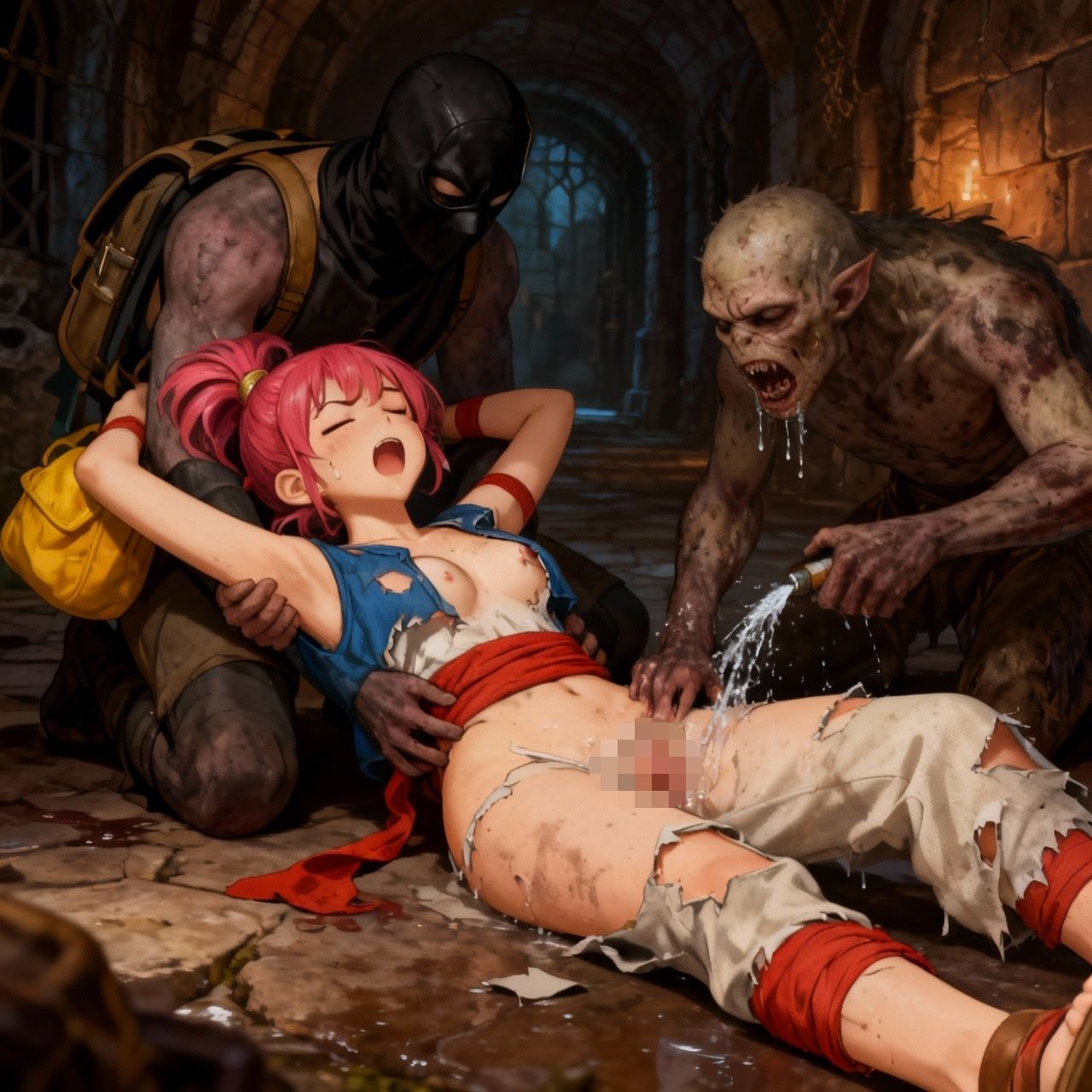 勇者一行全滅…魔物に凌●される女僧侶・商人・武闘家・遊び人 - サンプル画像 3