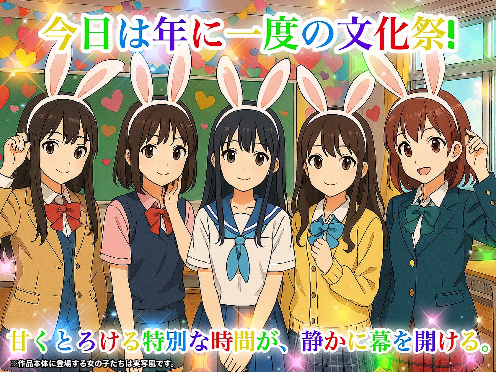 『星恋ヶ丘女学院』裏文化祭1年3組秘密のうさぎ娘喫茶店〜飼い主様本日はどのおま◯こをご注文ですか？〜 - サンプル画像 8