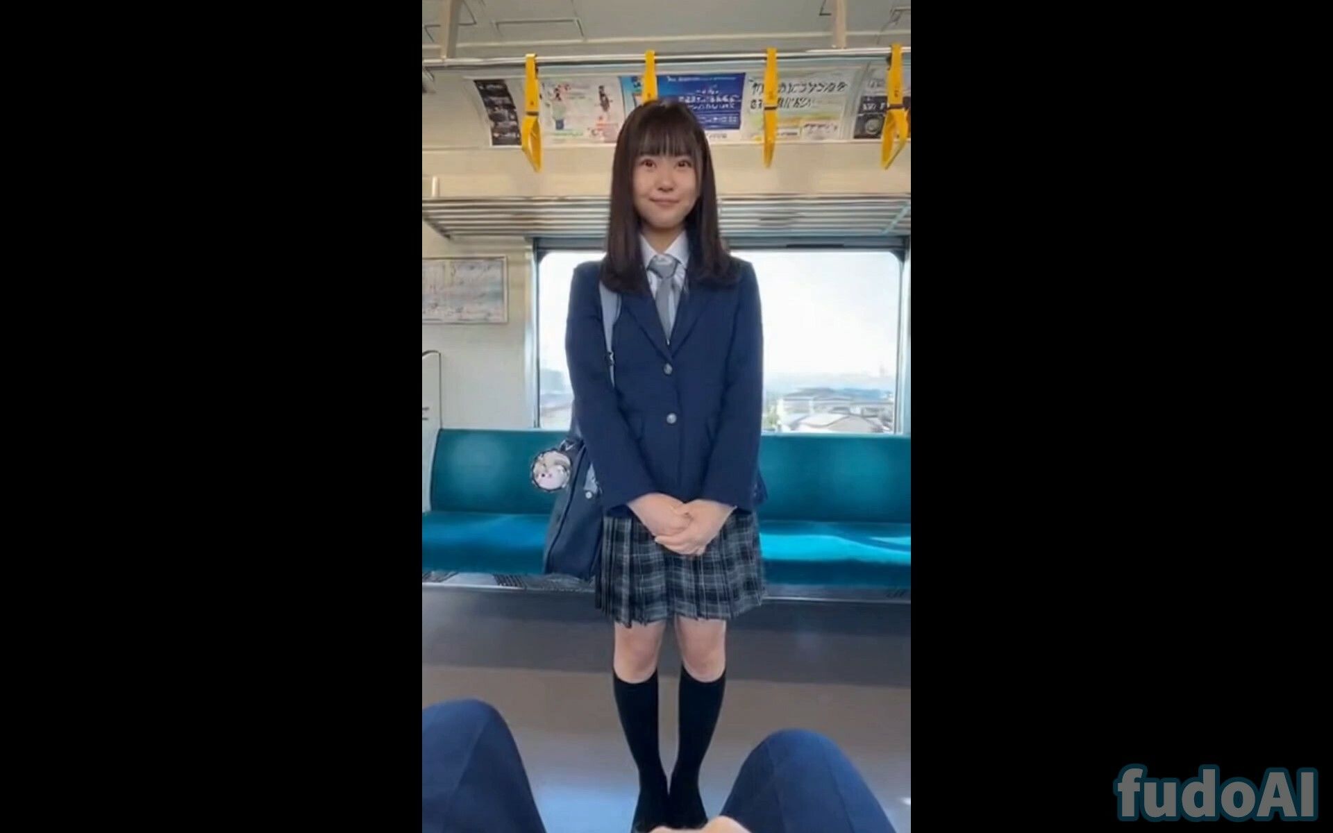電車でお尻見せつけ女子〇生 - サンプル画像 1
