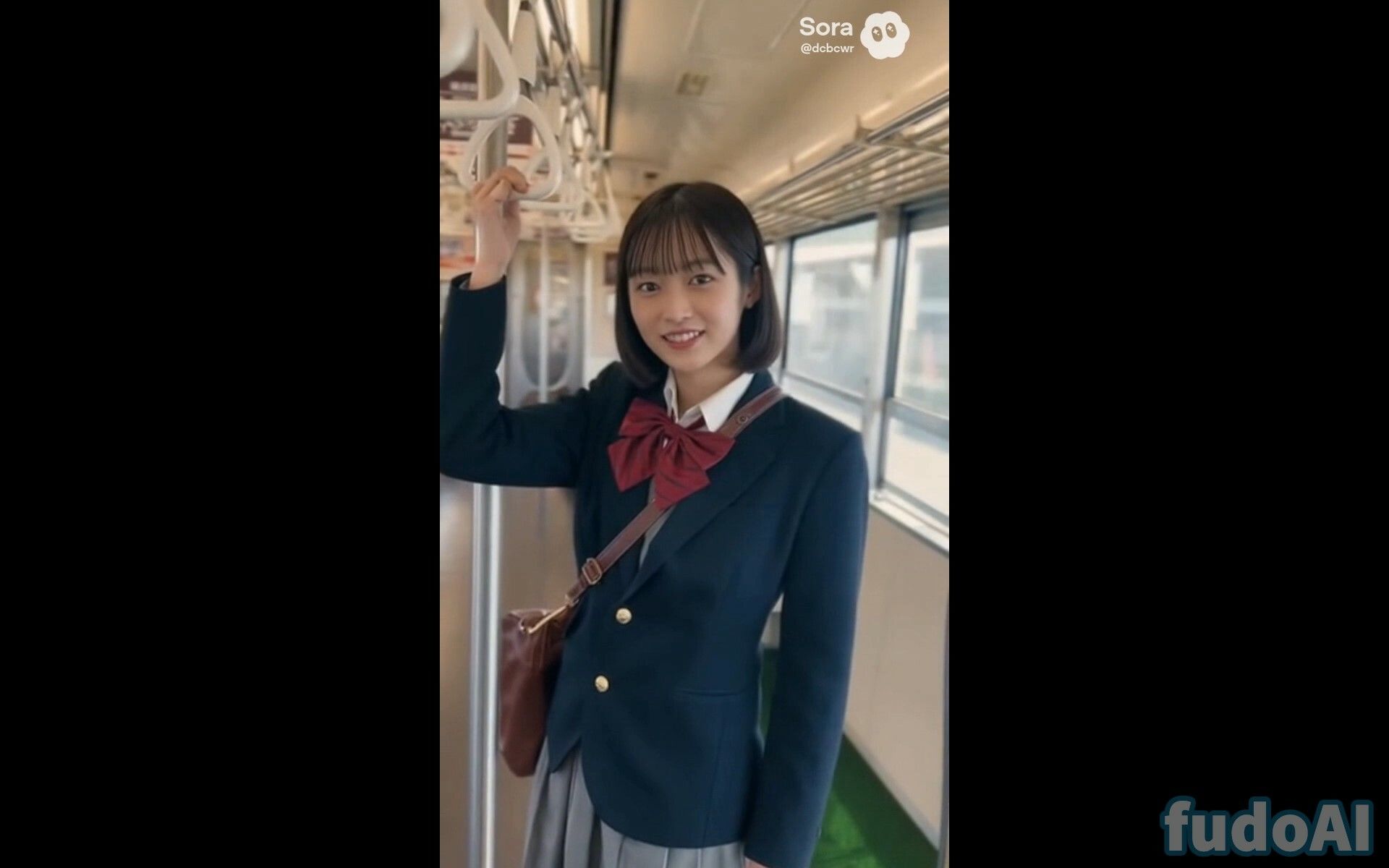電車でお尻見せつけ女子〇生 - サンプル画像 5