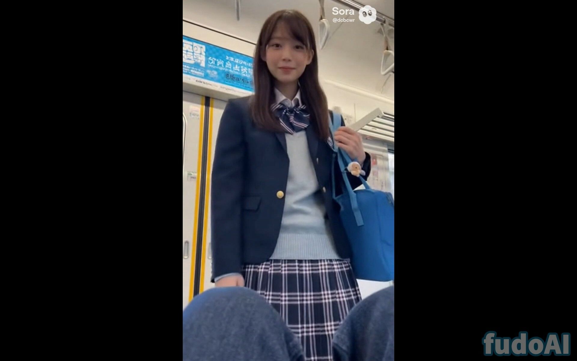 電車でお尻見せつけ女子〇生 - サンプル画像 7