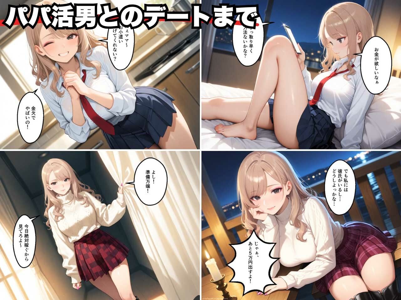 パパ活女子の末路！女子大生美少女 vs 女子校生ギャル - サンプル画像 6
