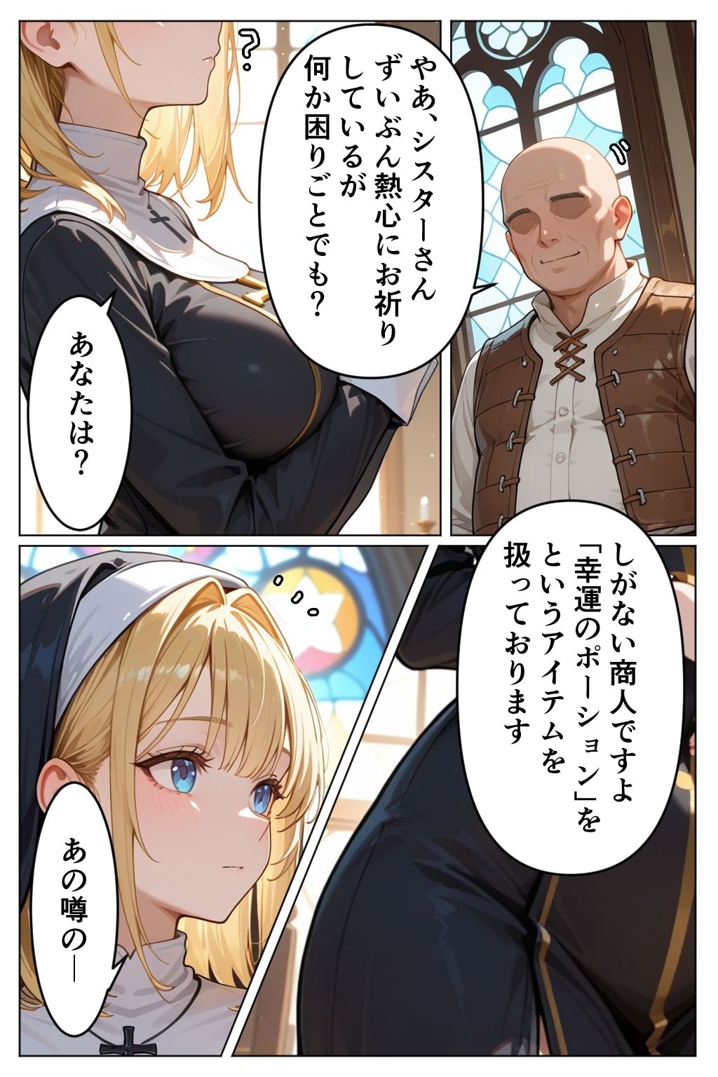 異世界ぶっかけ（シスター編）白濁幸運シリーズ - サンプル画像 2