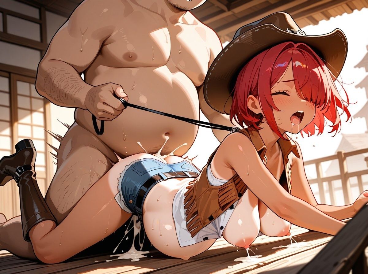 AI妊婦グラビアイラスト集 R18＋ Vol.043 カウガール編 - サンプル画像 2