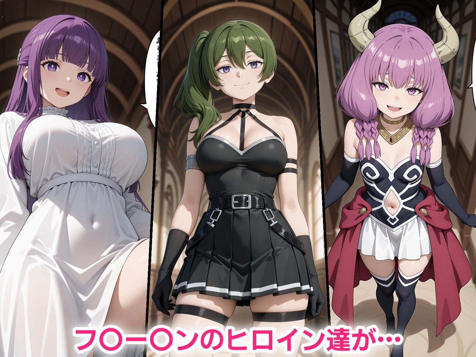 催●おじさんに寝取られる魔族と魔法使いの三人〜全員メス堕ち・孕ませ〜 - サンプル画像 1