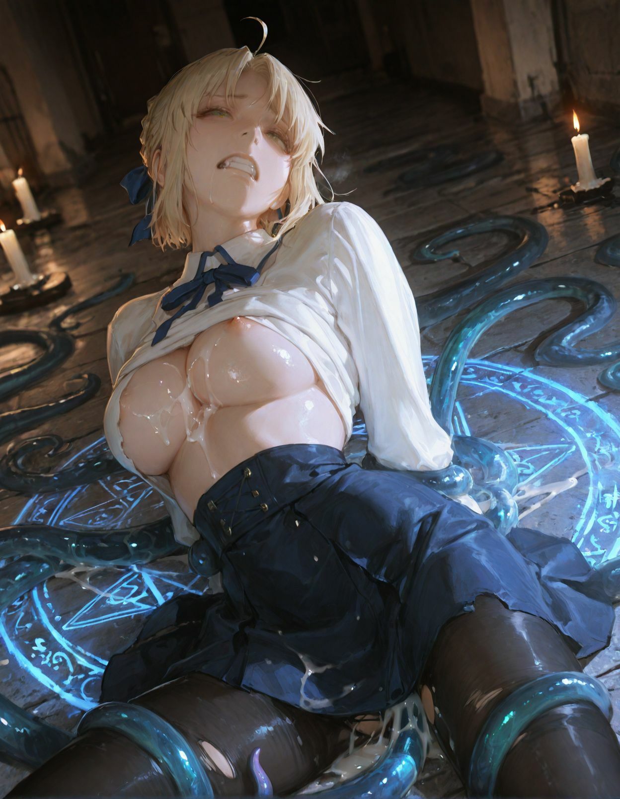 触手少女 -Fa●e_stay night-  -英霊召喚失敗編- - サンプル画像 2