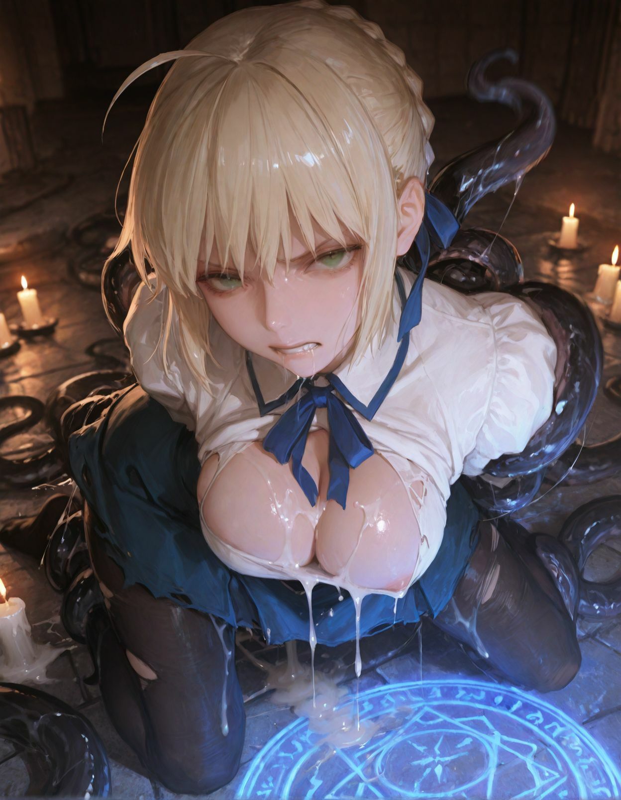 触手少女 -Fa●e_stay night-  -英霊召喚失敗編- - サンプル画像 4