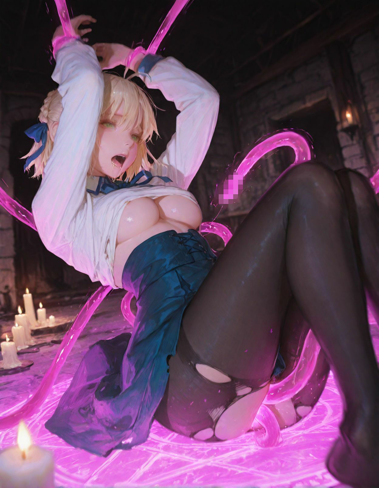 触手少女 -Fa●e_stay night-  -英霊召喚失敗編- - サンプル画像 9