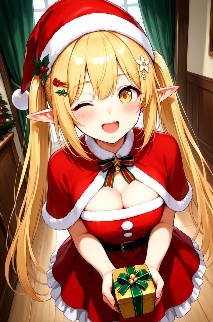 拾ったエルフがいつの間にか俺好みのエロ妻に成長していたお話 聖なる夜編 - サンプル画像 1