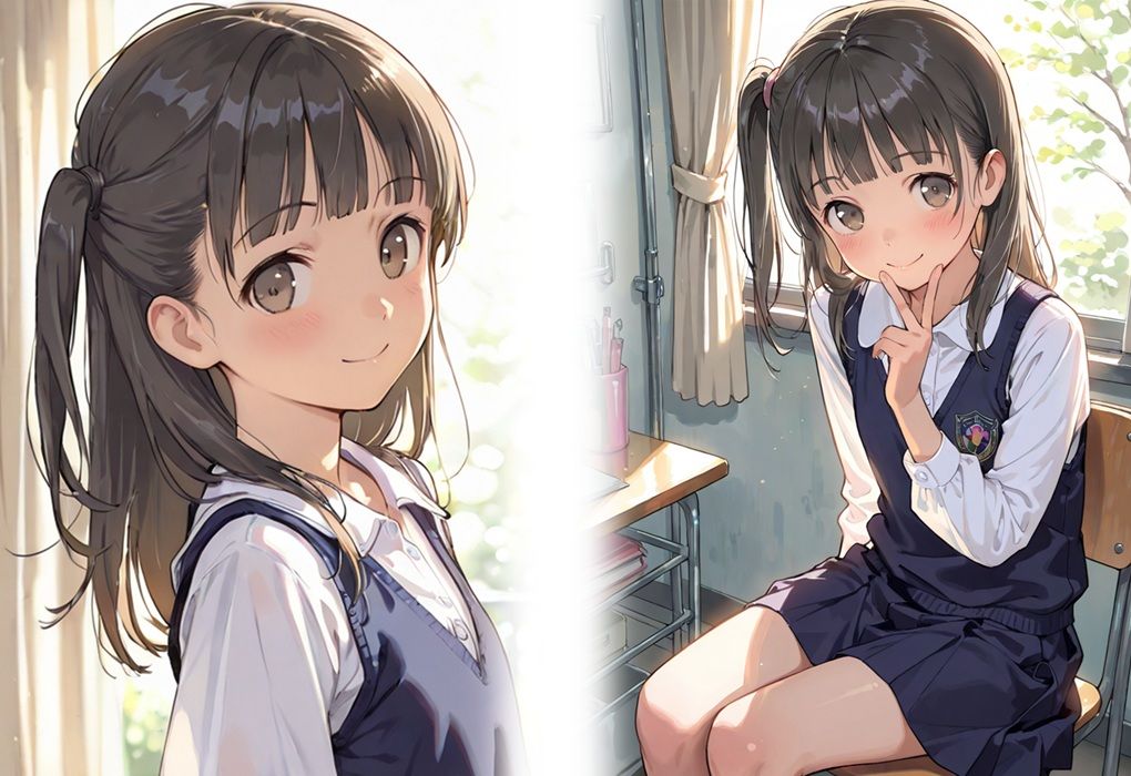 隣の席の小柄なアイドル級ロリ少女に、体育倉庫で膣内に何度も大量射精 妊娠確実プレイ - サンプル画像 1