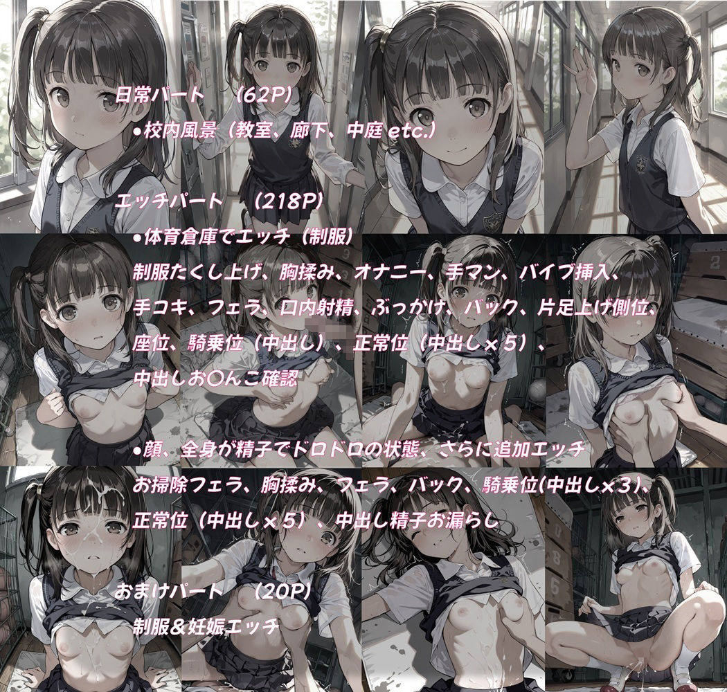 隣の席の小柄なアイドル級ロリ少女に、体育倉庫で膣内に何度も大量射精 妊娠確実プレイ - サンプル画像 5