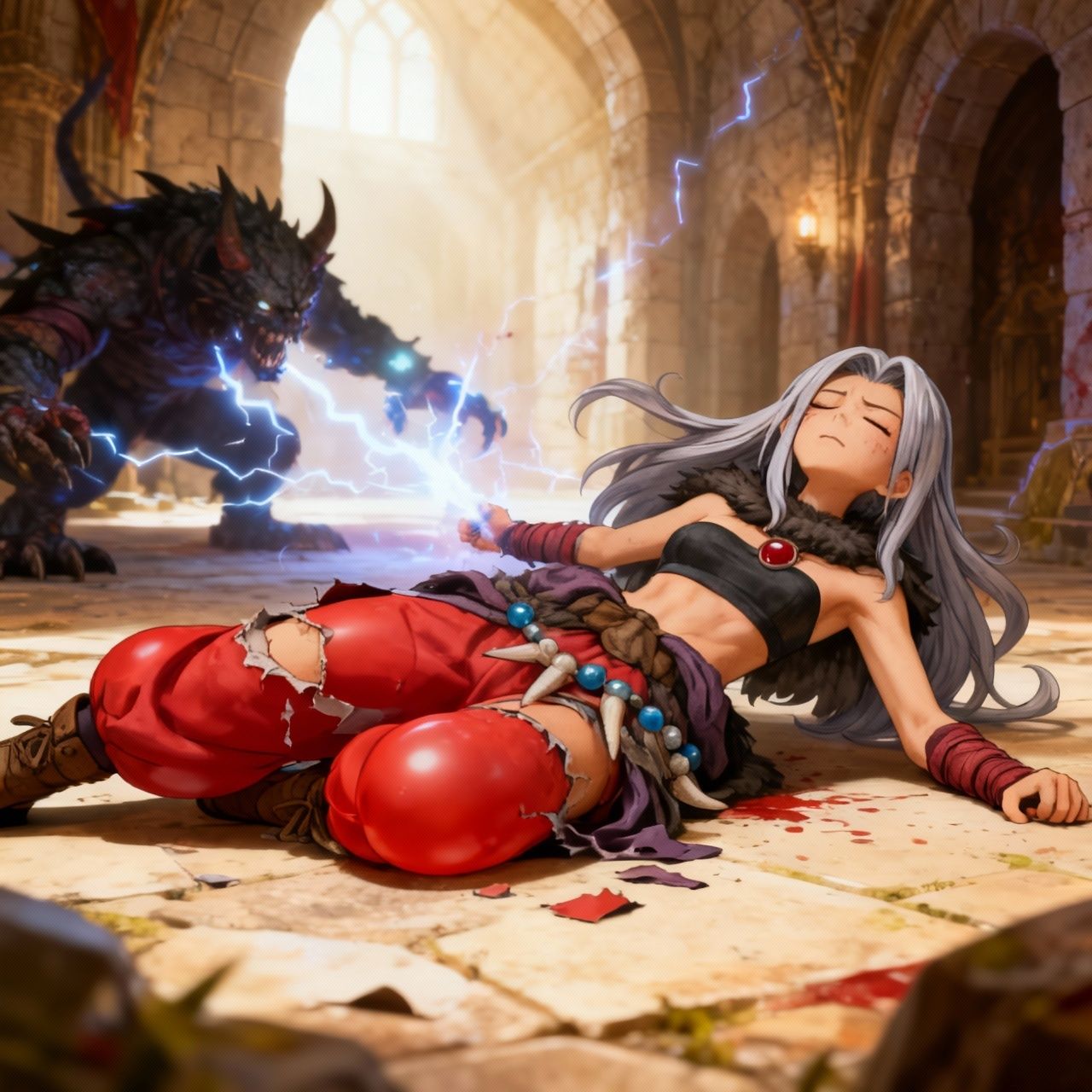 勇者一行全滅…魔物に凌●される女魔法使い・戦士・盗賊・魔物使い - サンプル画像 8