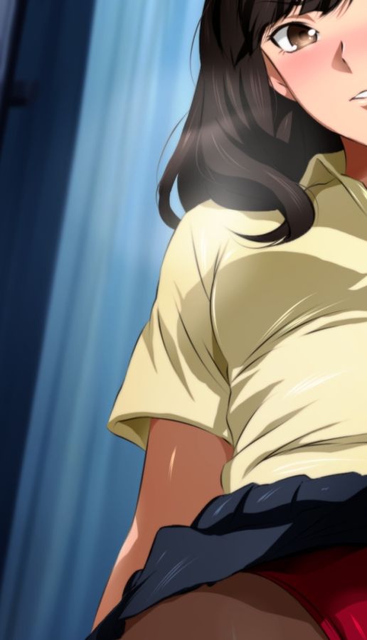 ローアングルお嬢様 越嶋伊織と制服ブルマ黒タイツ - サンプル画像 6