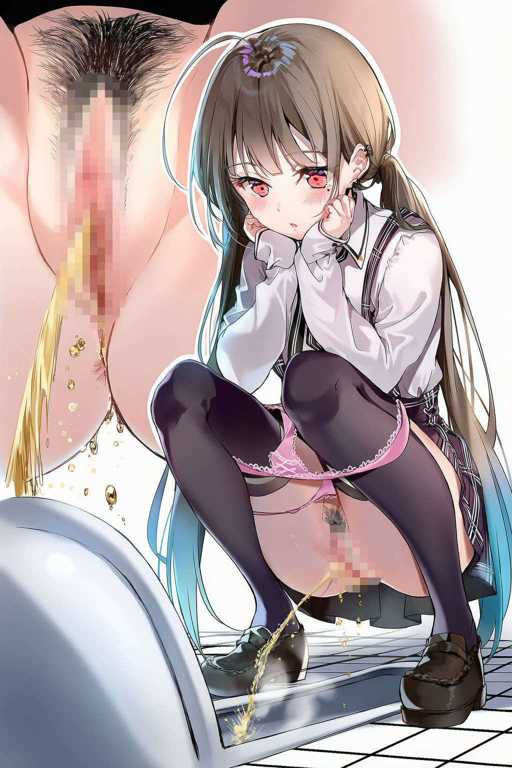 女子トイレ完全盗撮420連発！制服・私服・透けブラウス・全裸まで…おしっこ我慢限界の瞬間 - サンプル画像 1