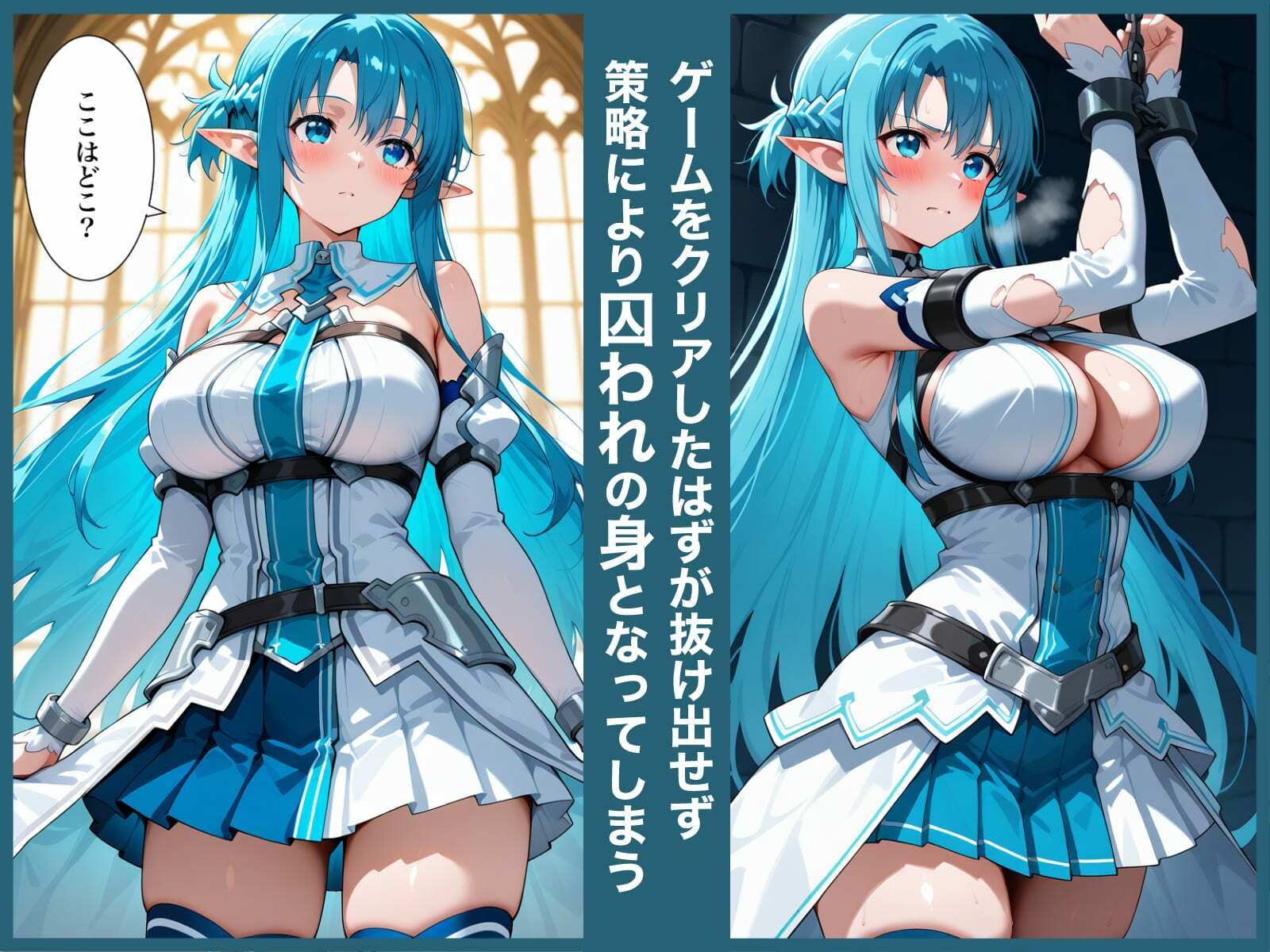 囚われエルフおっぱい調教 - サンプル画像 1