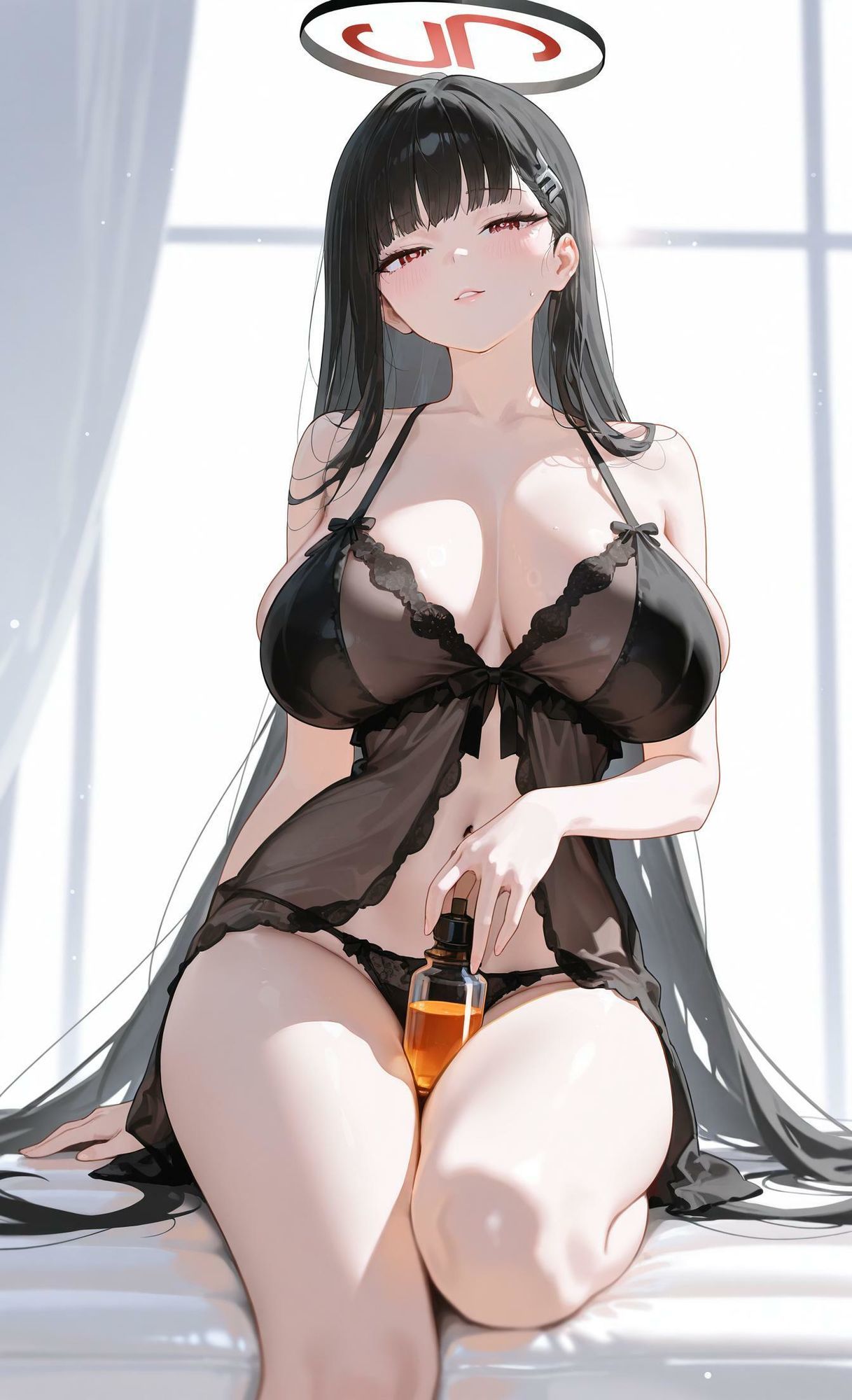 【オイルマッサージで気持ちよくされちゃうイラスト集】ブ◯ーアーカイブ リ◯ - サンプル画像 2