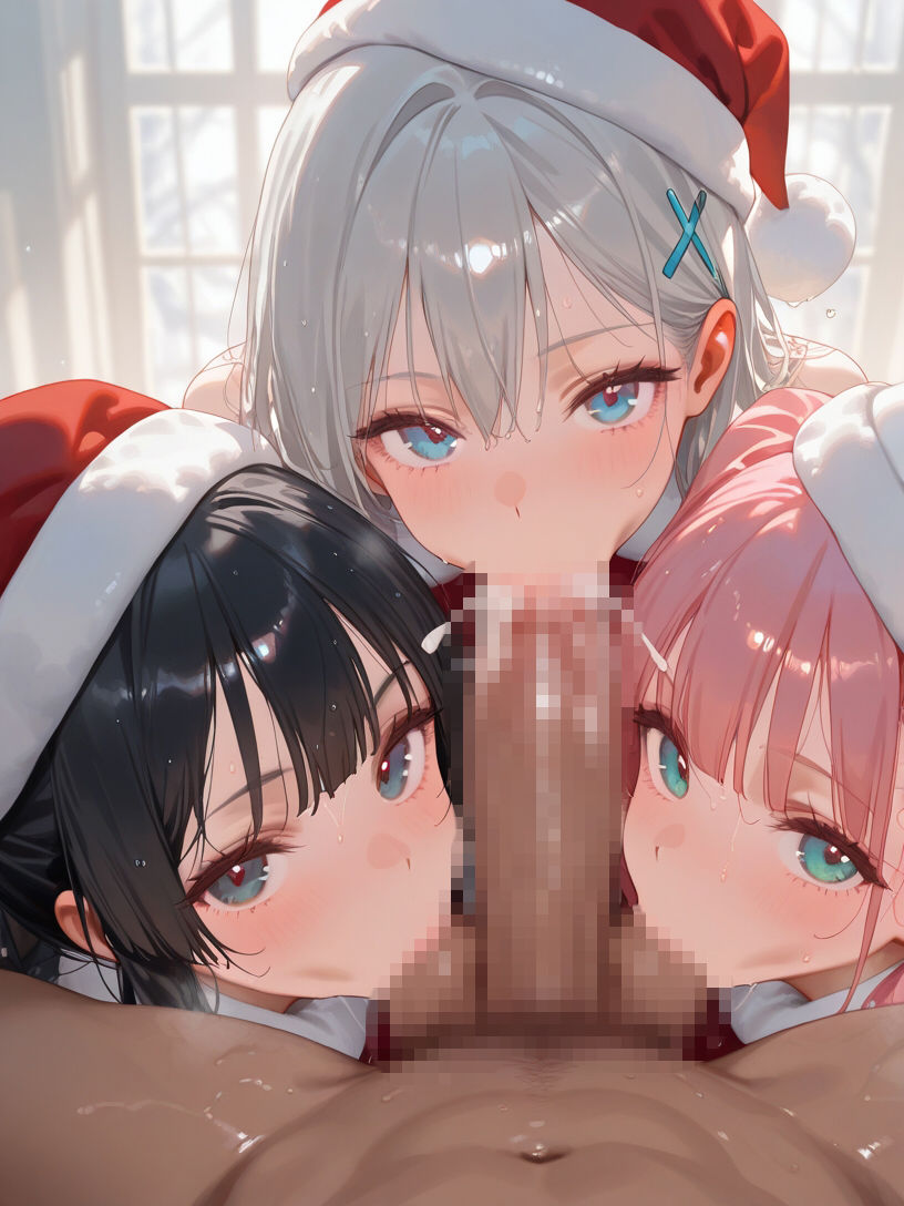 巨乳サンタとハーレムエッチ - サンプル画像 5