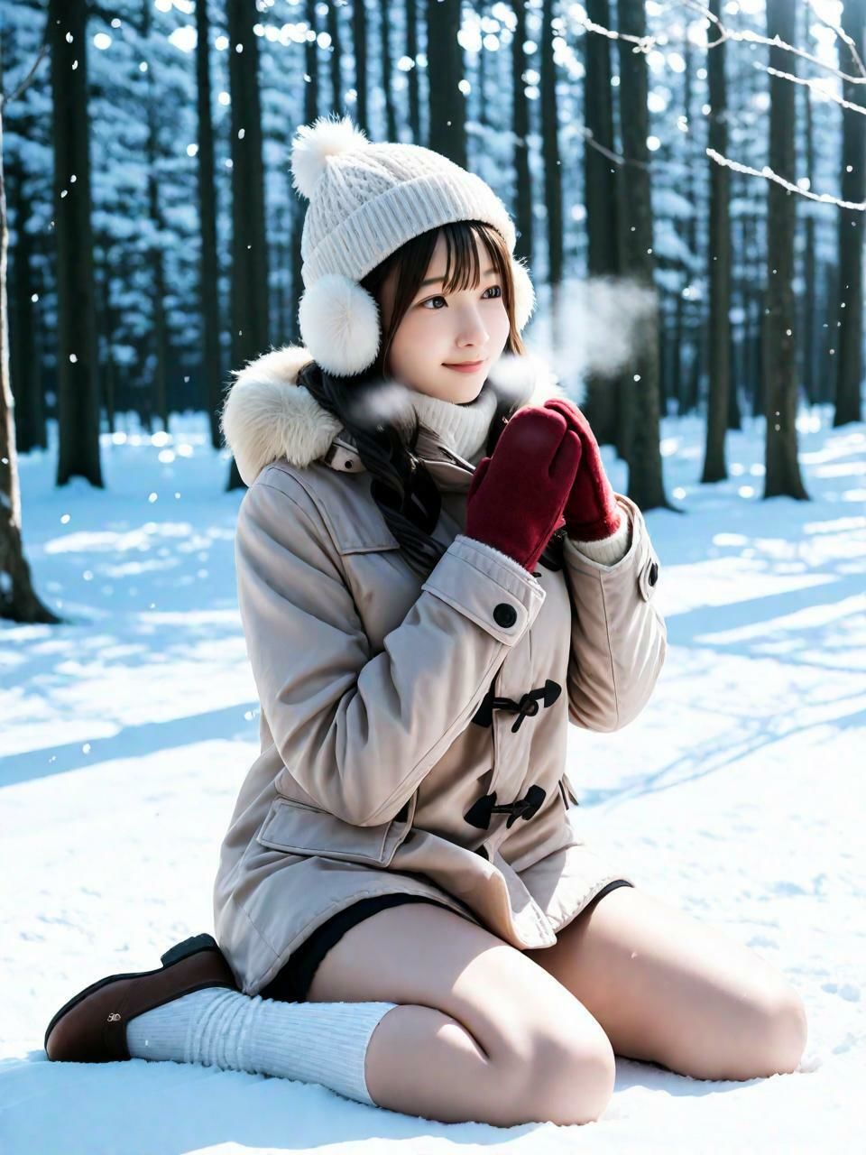 セックス雪の中（411枚）【実写系AI超リアルCG集ult】 - サンプル画像 1