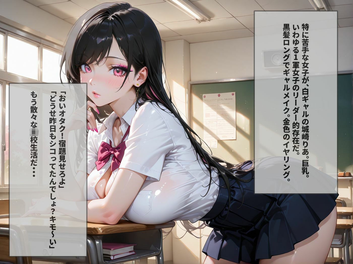 生意気な白ギャル巨乳の弱み握ってオタクの僕がわからせてやったw - サンプル画像 2