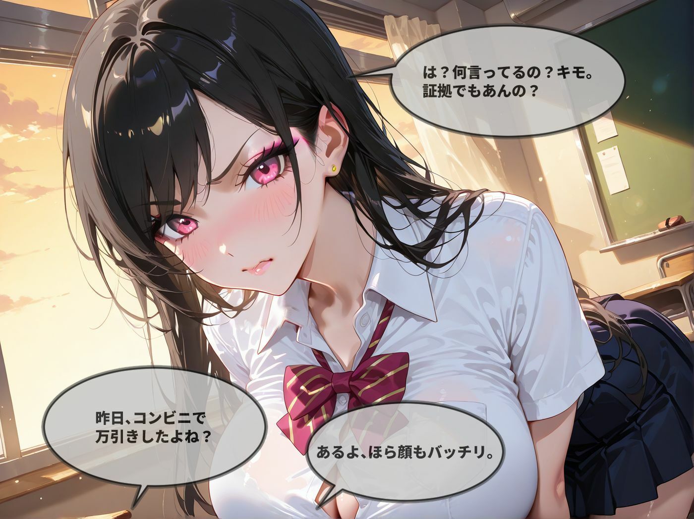 生意気な白ギャル巨乳の弱み握ってオタクの僕がわからせてやったw - サンプル画像 5