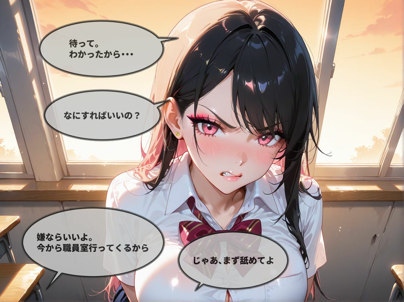 生意気な白ギャル巨乳の弱み握ってオタクの僕がわからせてやったw - サンプル画像 7