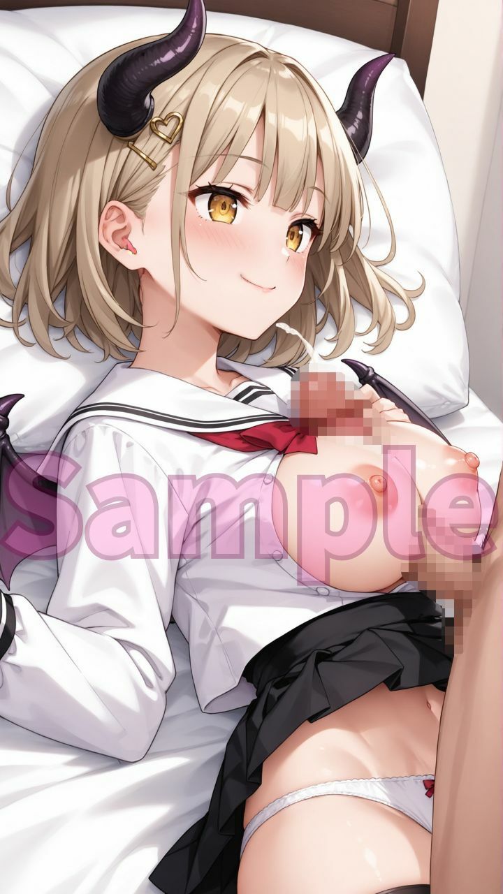 淫乱サキュバス女子校生は性欲を満たしたいだけ！ - サンプル画像 1