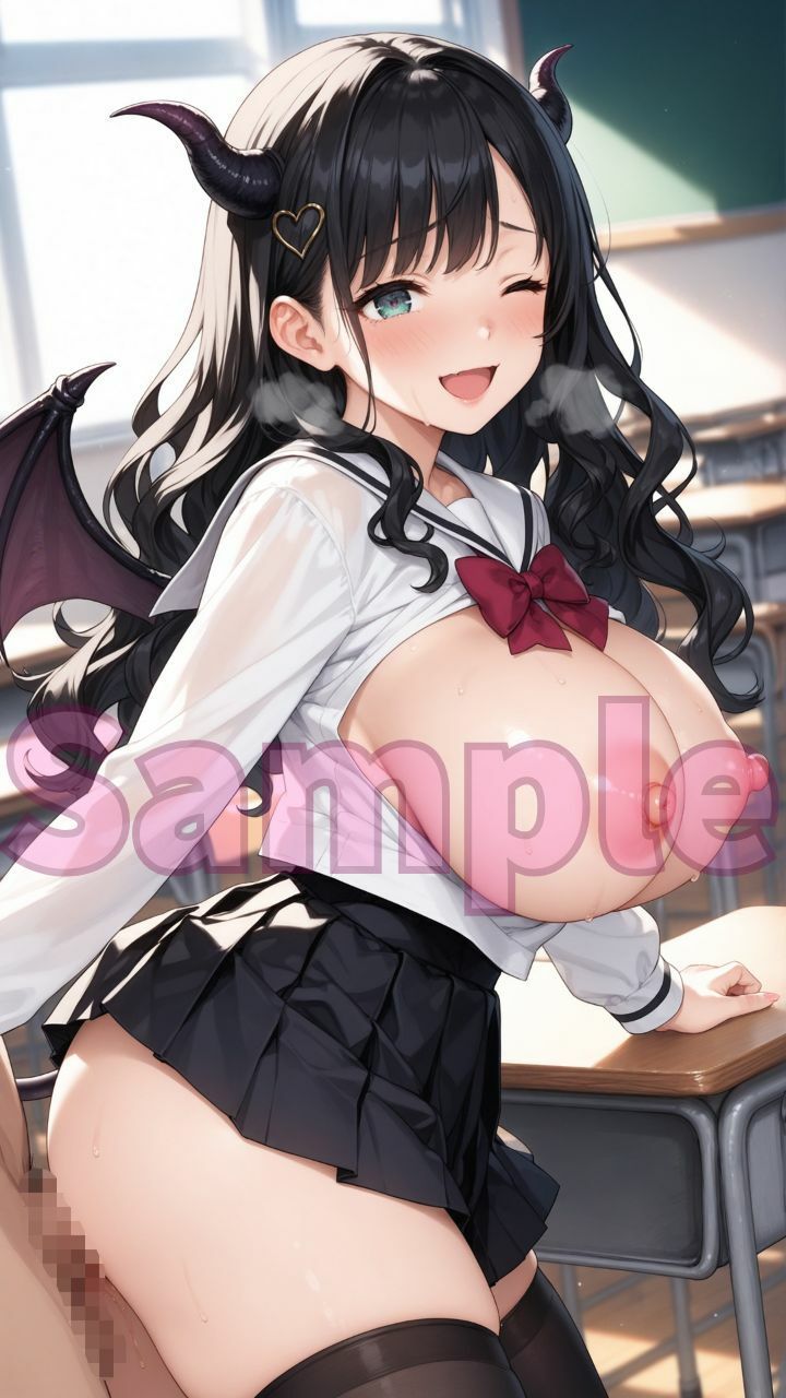 淫乱サキュバス女子校生は性欲を満たしたいだけ！ - サンプル画像 2