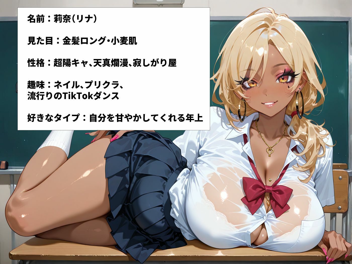 爆乳黒ギャルJKを順番に呼び出していいなり性教育 - サンプル画像 1