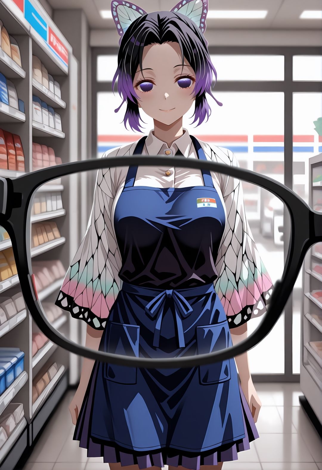 【344枚】鬼〇の刃・胡蝶し〇ぶが現代に転生したら…コンビニバイトに！ - サンプル画像 3