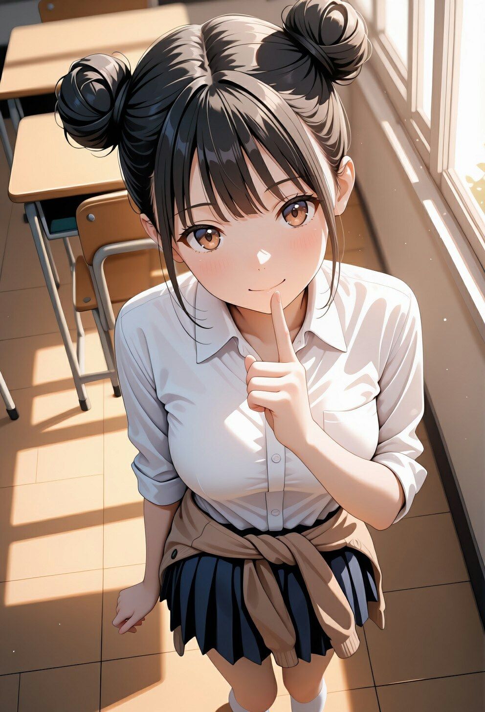 禁断の放課後 教室×プール×秘密の帰宅部 活発お団子結びの少女 - サンプル画像 1