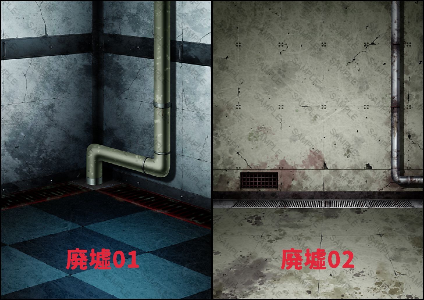 背景素材集01  ［廃墟セット］ - サンプル画像 2