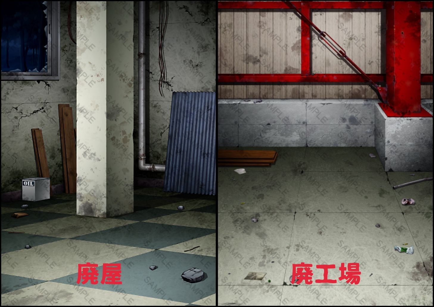 背景素材集01  ［廃墟セット］ - サンプル画像 3