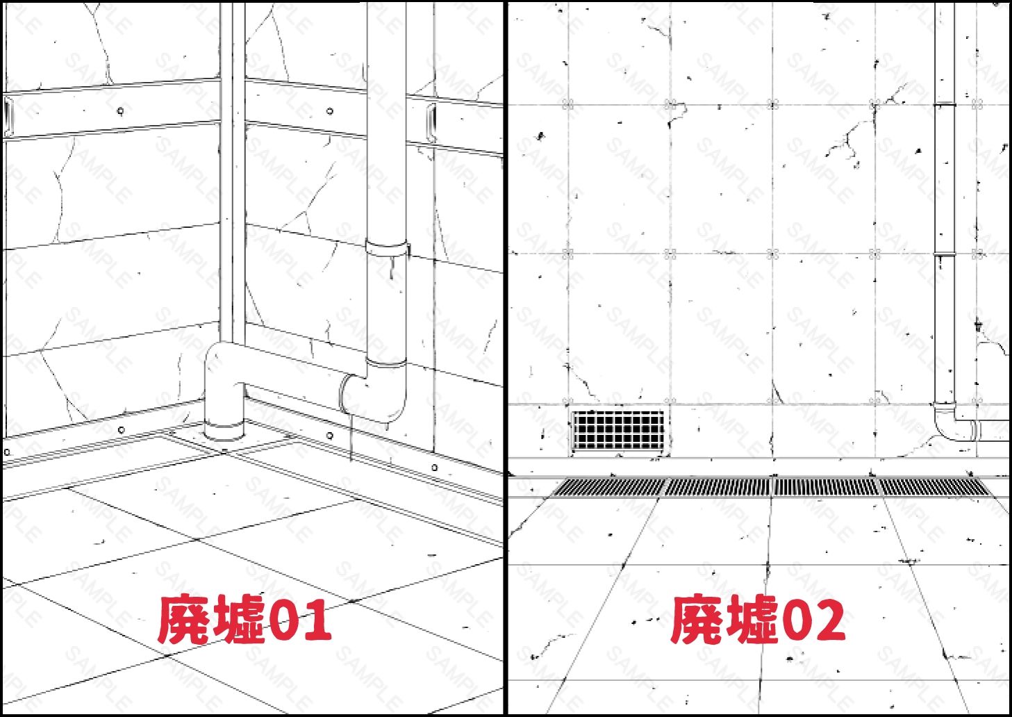背景素材集01  ［廃墟セット］ - サンプル画像 4